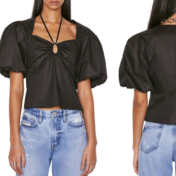 Frame Puff Sleeve Cotton Top - Picture 3 of 4